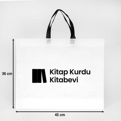 Ultrasonik Tela Çanta - Siyah Kulplu - 45x36x10cm - 1000 Adet Tek Renk Baskı (Özelleştirilebilir)