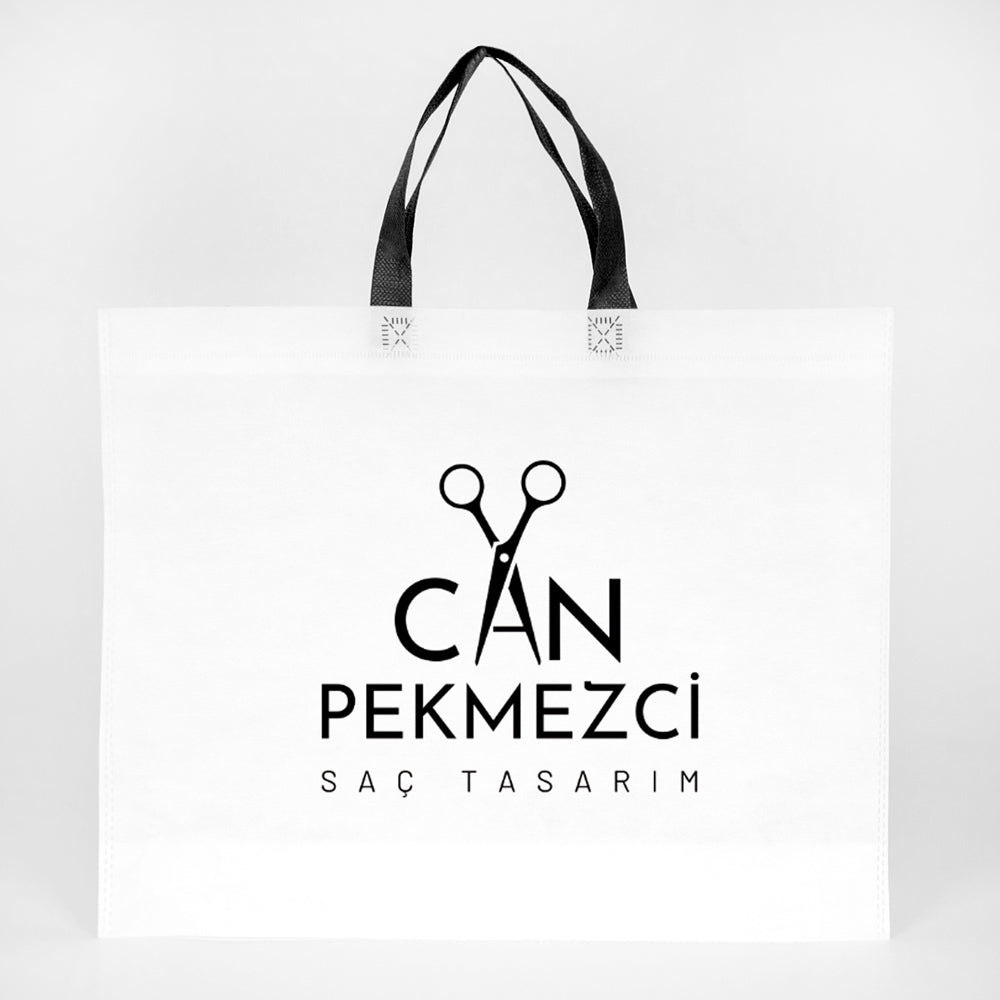 Ultrasonik Tela Çanta - Siyah Kulplu - 45x36x10cm - 1000 Adet Tek Renk Baskı (Özelleştirilebilir)