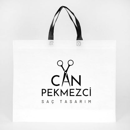 Ultrasonik Tela Çanta - Siyah Kulplu - 45x36x10cm - 1000 Adet Tek Renk Baskı (Özelleştirilebilir)