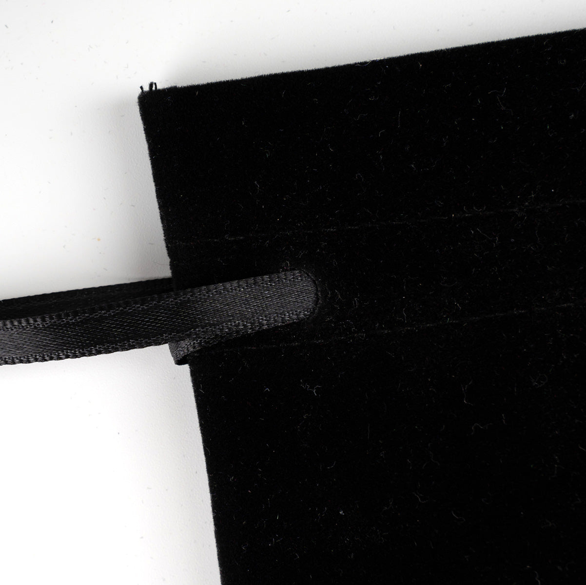 Kadife Gül Kese 10x13 cm - Siyah (Özelleştirilebilir)