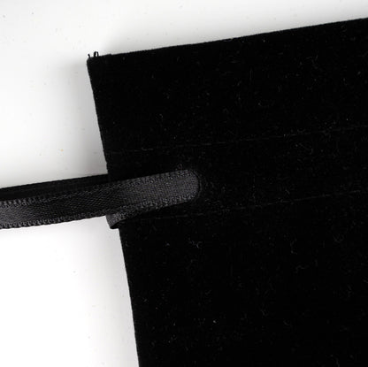 Kadife Gül Kese 10x13 cm - Siyah (Özelleştirilebilir)