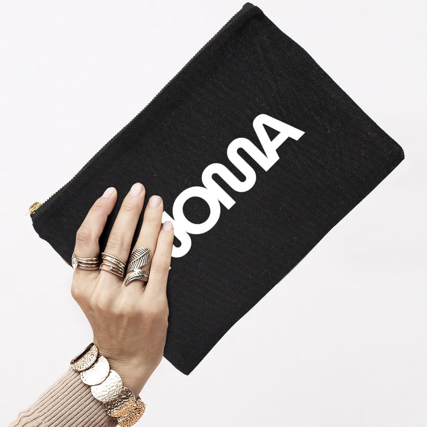 Prime Siyah Clutch - Metal Fermuarlı - 25x18 (özelleştirilebilir)