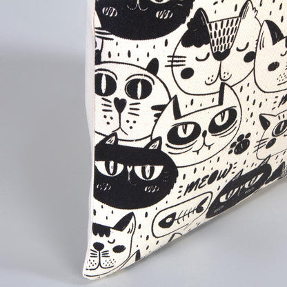 Bammerz Gabardin Siyah Kulp 35X40 cm 'Meow' Kedili Çanta