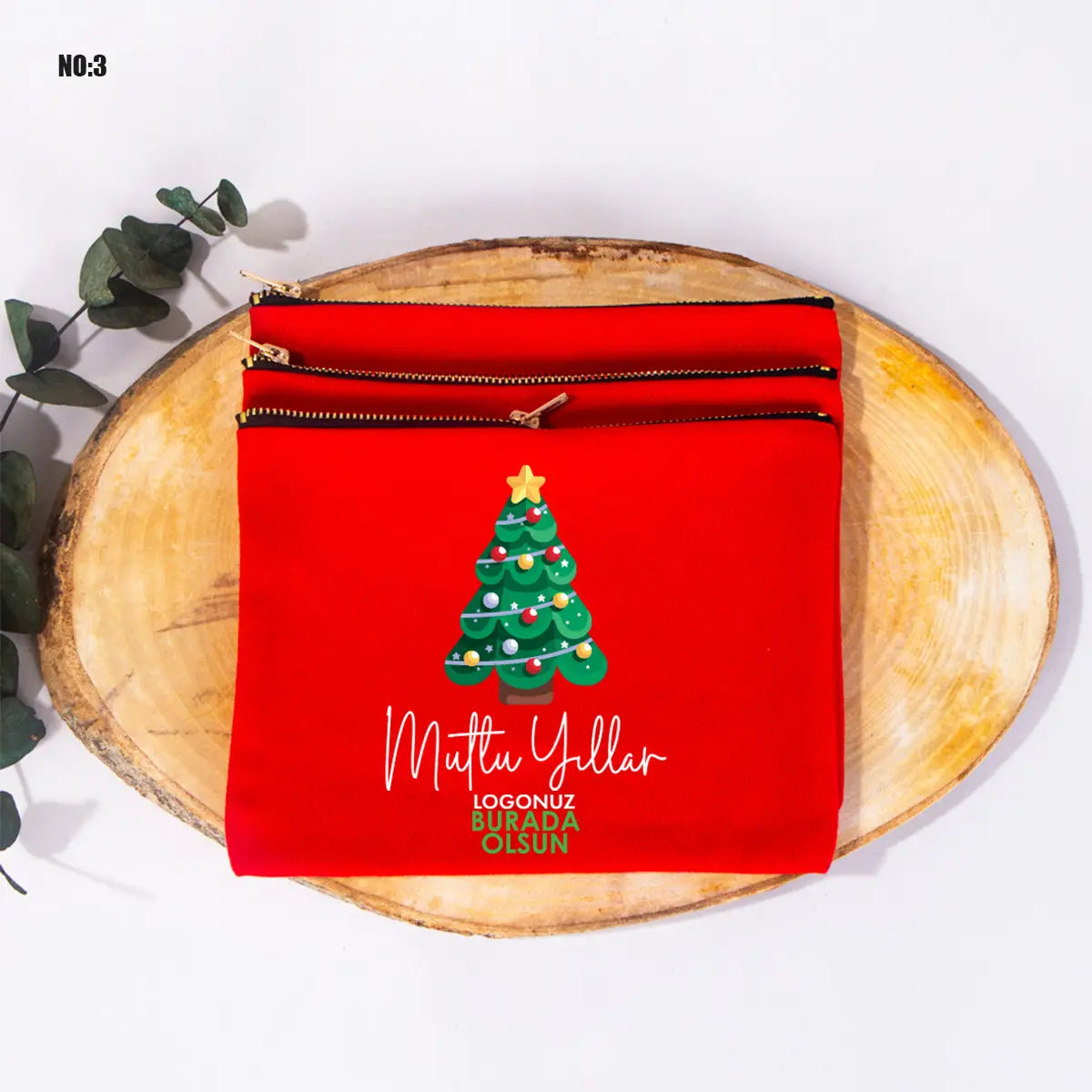 Yılbaşı Baskılı Renkli Clutch Çanta - Metal Fermuarlı 21x15cm (Özelleştirilebilir)