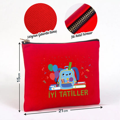 Karne Günü Star Clutch 21×15 Kırmızı – Metal Fermuar (Özelleştirilebilir)