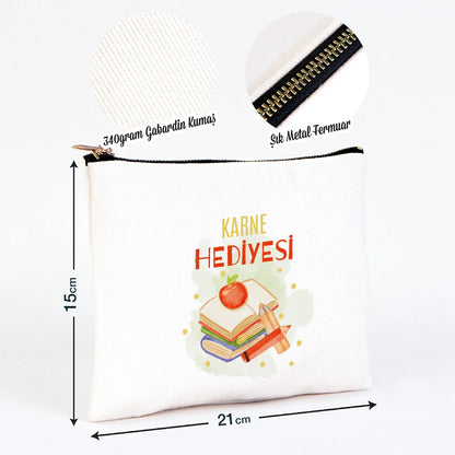 Karne Günü Star Clutch 21×15 Beyaz – Metal Fermuar (Özelleştirilebilir)