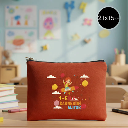 Karne Günü Star Clutch 21×15 Kiremit – Metal Fermuar (Özelleştirilebilir)