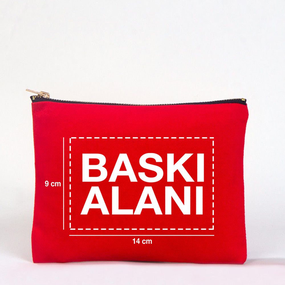 Star Clutch 21x15 Kırmızı - Metal Fermuar ( Özelleştirilebilir ) - istepromosyon.com
