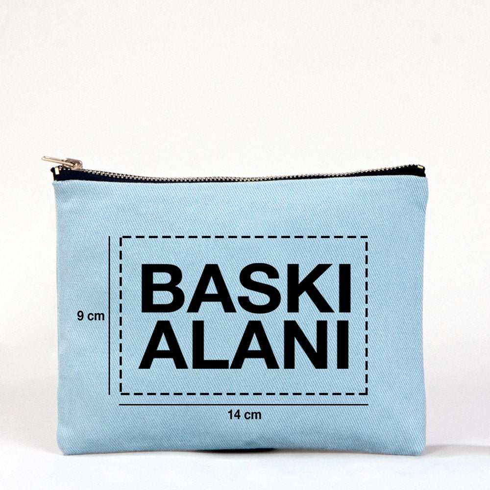 Star Clutch 21x15 Açık Mavi - Metal Fermuar(Özelleştirilebilir) - istepromosyon.com