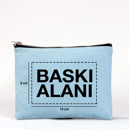 Star Clutch 21x15 Açık Mavi - Metal Fermuar(Özelleştirilebilir) - istepromosyon.com