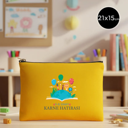 Karne Günü Star Clutch 21×15 Sarı– Metal Fermuar (Özelleştirilebilir)