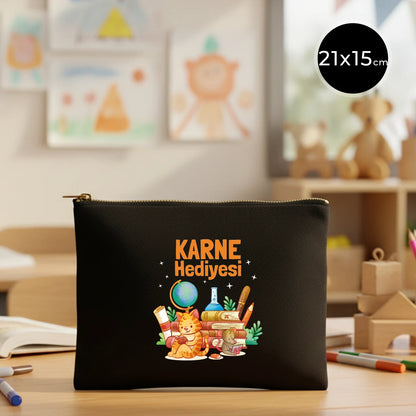 Karne Günü Star Clutch 21×15 Siyah – Metal Fermuar (Özelleştirilebilir)