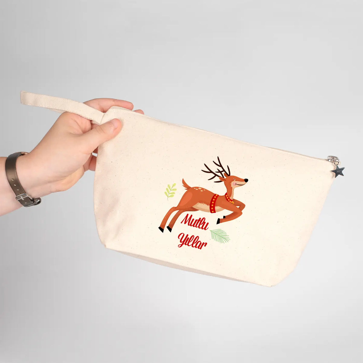 Yılbaşı Özel Kanvas Clutch - Körüklü 25x15x6 cm (Özelleştirilebilir) - görsel 6