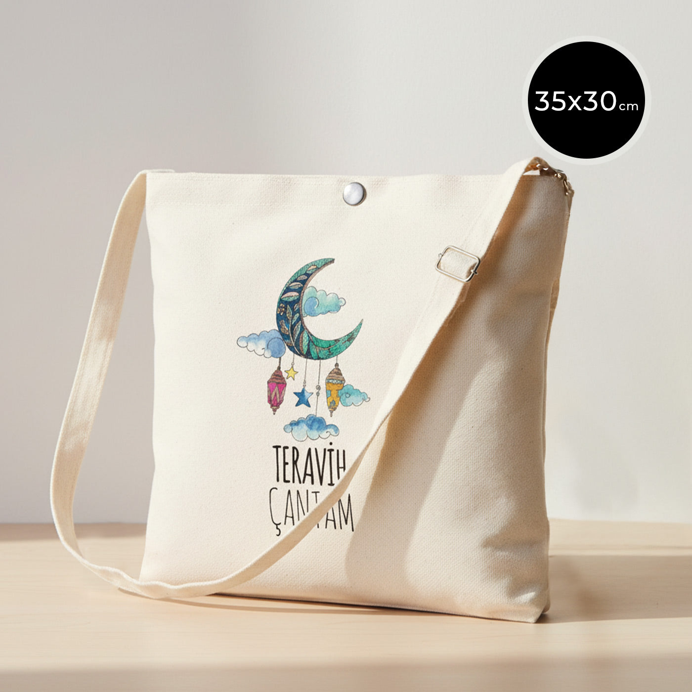 35x30 cm Kur'an-ı Kerim Çantası Çıt Çıtlı Heybe - Teravih Çantası