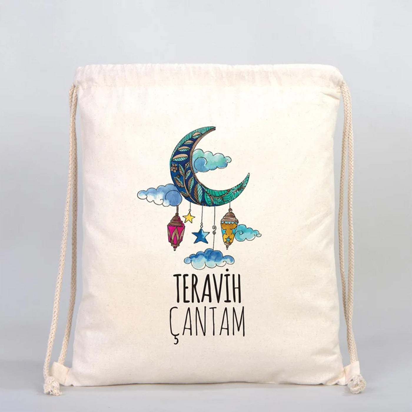 35x40 cm İp Büzgülü Sırt Çantası - Teravih Çantası