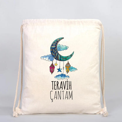 35x40 cm İp Büzgülü Sırt Çantası - Teravih Çantası