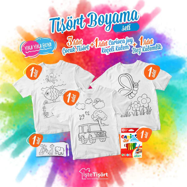Tişört Boyama Seti Desenli - Her Üründen 1 Adet