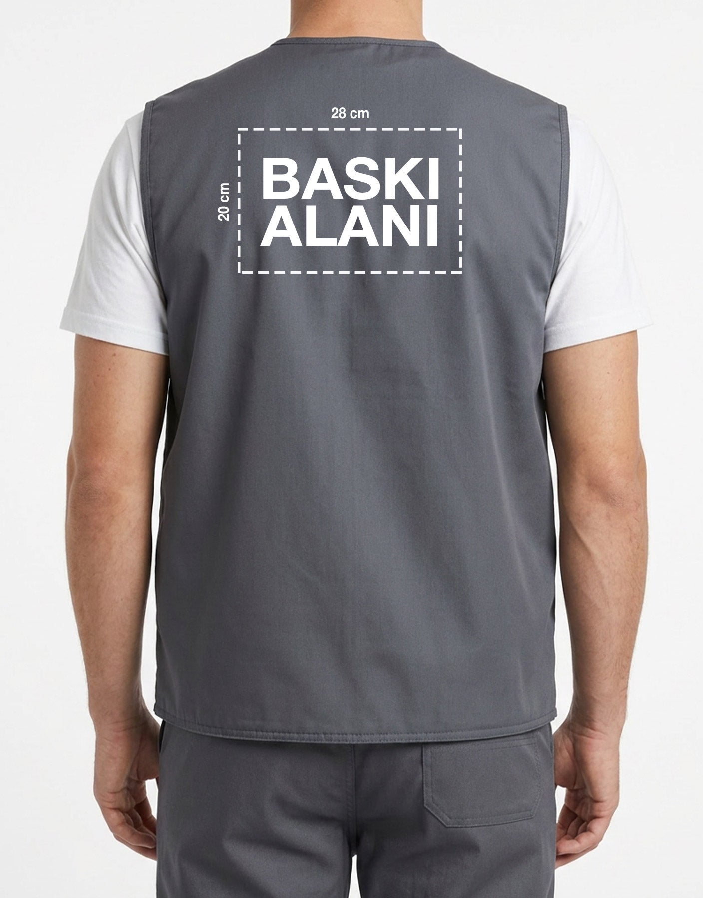 Bondit Kumaş Gri Yelek - Firmanıza Özel Logo Baskılı