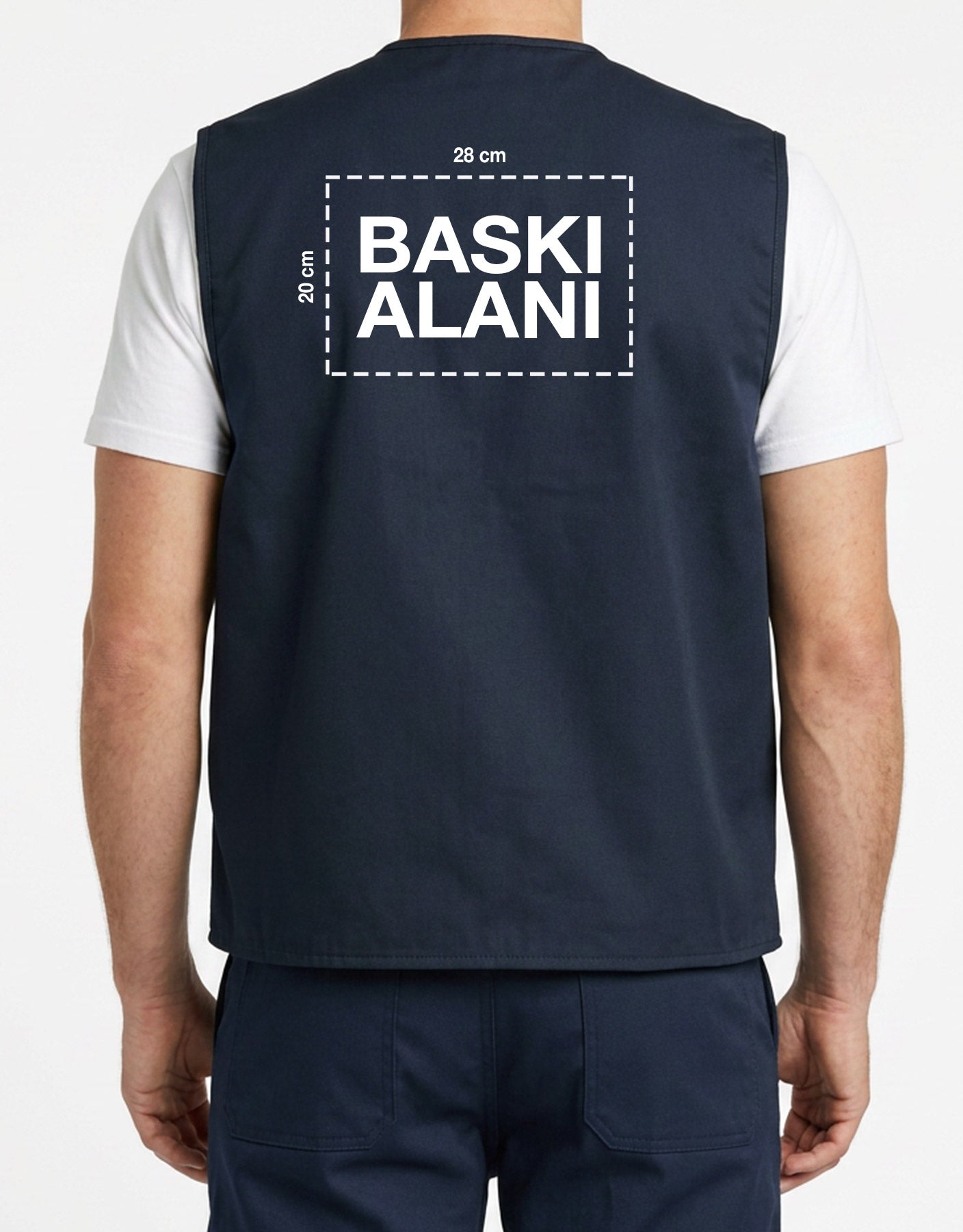 Bondit Kumaş Lacivert Yelek - Firmanıza Özel Logo Baskılı