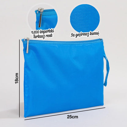 Turkuaz İmperteks Clutch - 25x18 cm