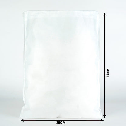Ultrasonik Beyaz Tela Kese - İp Büzgülü - 35x45cm - Ayakkabı Ve Çamaşır Torbası - 100'li Paket