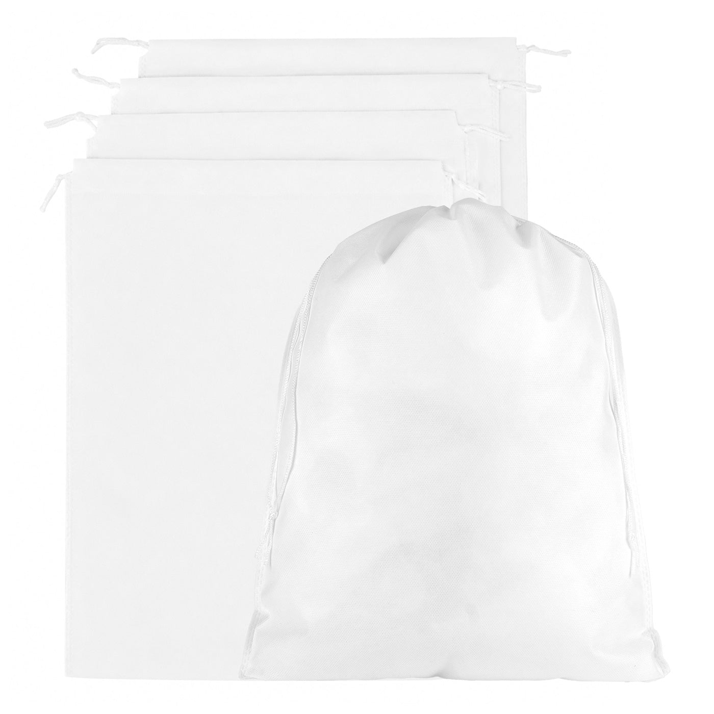 Ultrasonik Beyaz Tela Kese - İp Büzgülü - 35x45cm - Ayakkabı Ve Çamaşır Torbası - 100'li Paket