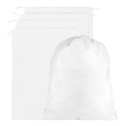 Ultrasonik Beyaz Tela Kese - İp Büzgülü - 35x45cm - Ayakkabı Ve Çamaşır Torbası - 100'li Paket