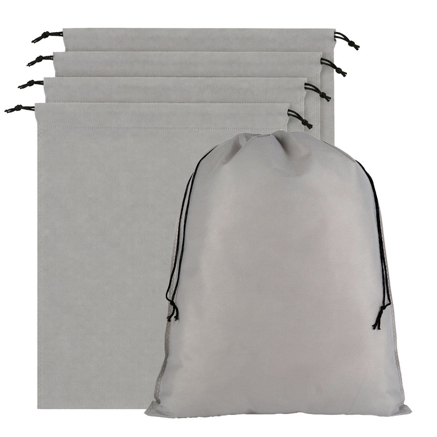 Ultrasonik Gri Tela Kese 35x45 cm – İp Büzgülü Ayakkabı ve Çamaşır Torbası