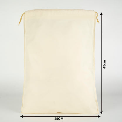 Ultrasonik Krem Tela Kese 35x45 cm – İp Büzgülü Ayakkabı ve Çamaşır Torbası