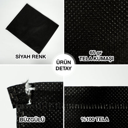 Ultrasonik Tela Kese, Saklama ve Düzenleme Çantası, Çamaşır Düzenleyici - Siyah - 32x38cm