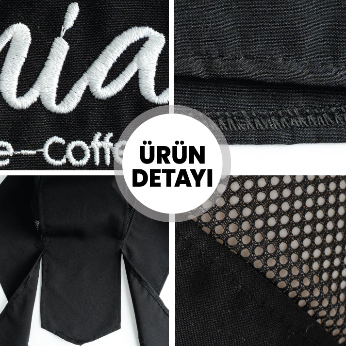 Baskılı Premium Unisex Fileli Siyah Aşçı Bonesi