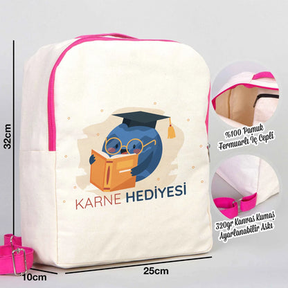 Karne Günü Desenli  Fuşya VIP Kanvas Sırt Çantası – (Özelleştirilebilir)