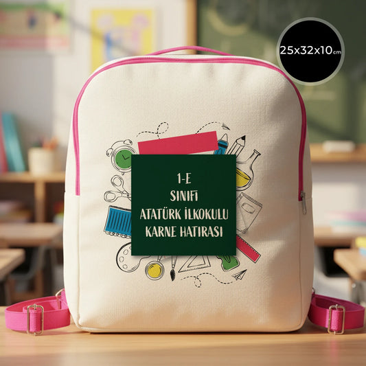 Karne Günü Desenli  Fuşya VIP Kanvas Sırt Çantası – (Özelleştirilebilir)