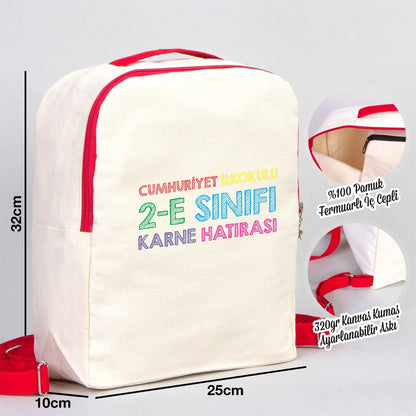 Karne Günü Desenli Kırmızı VIP Kanvas Sırt Çantası – (Özelleştirilebilir)