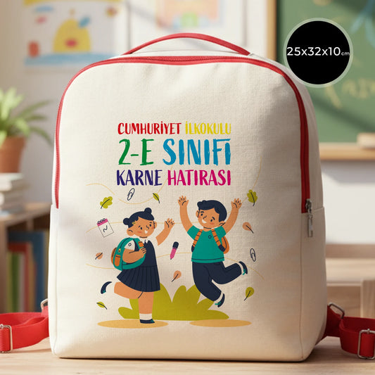 Karne Günü Desenli Kırmızı VIP Kanvas Sırt Çantası – (Özelleştirilebilir)