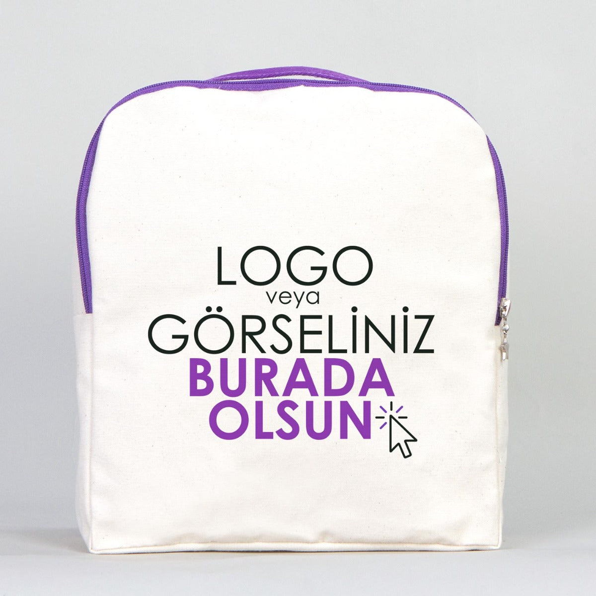 Mor VIP Kanvas Sırt Çantası (Özelleştirilebilir)