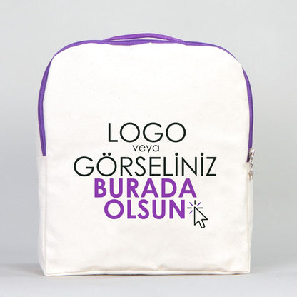 Mor VIP Kanvas Sırt Çantası (Özelleştirilebilir)