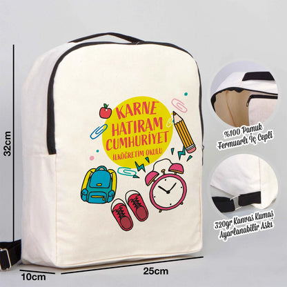 Karne Günü Desenli Siyah VIP Kanvas Sırt Çantası – (Özelleştirilebilir)