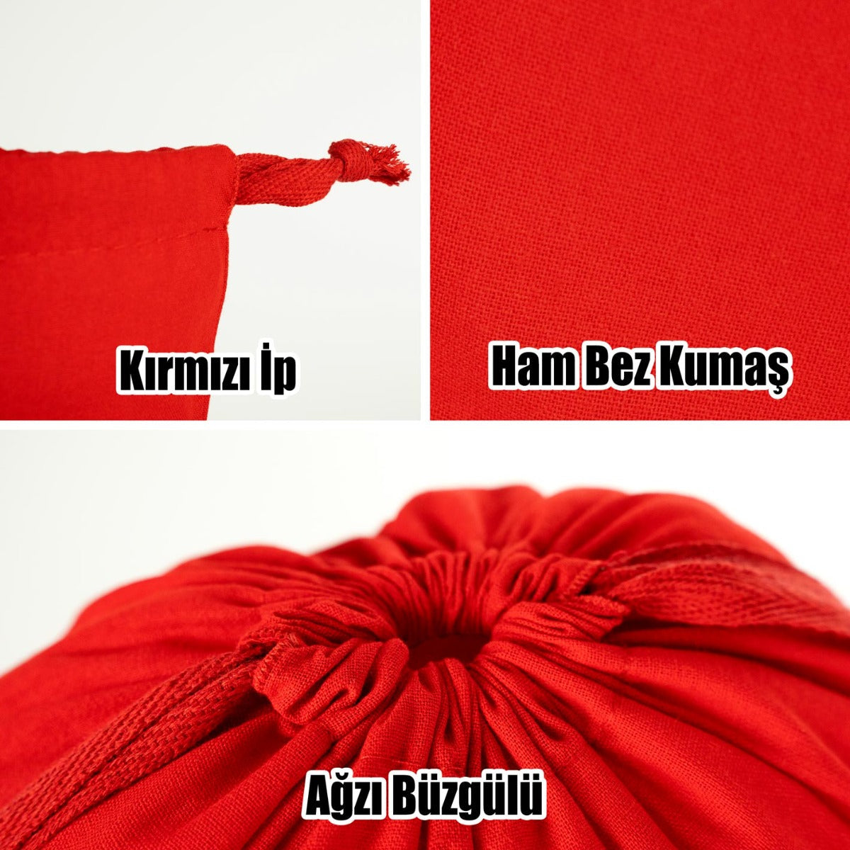 Kırmızı Yılbaşı Kesesi 35x40 cm (Özelleştirilebilir) - istepromosyon.com