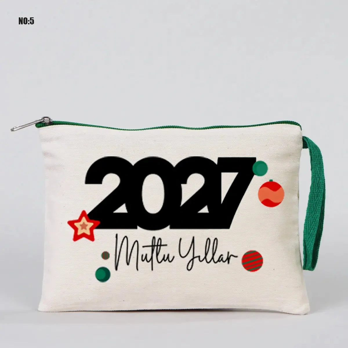 Yılbaşı Clutch 21x15 cm Yeşil Fermuar (Özelleştirilebilir) - farklı açı