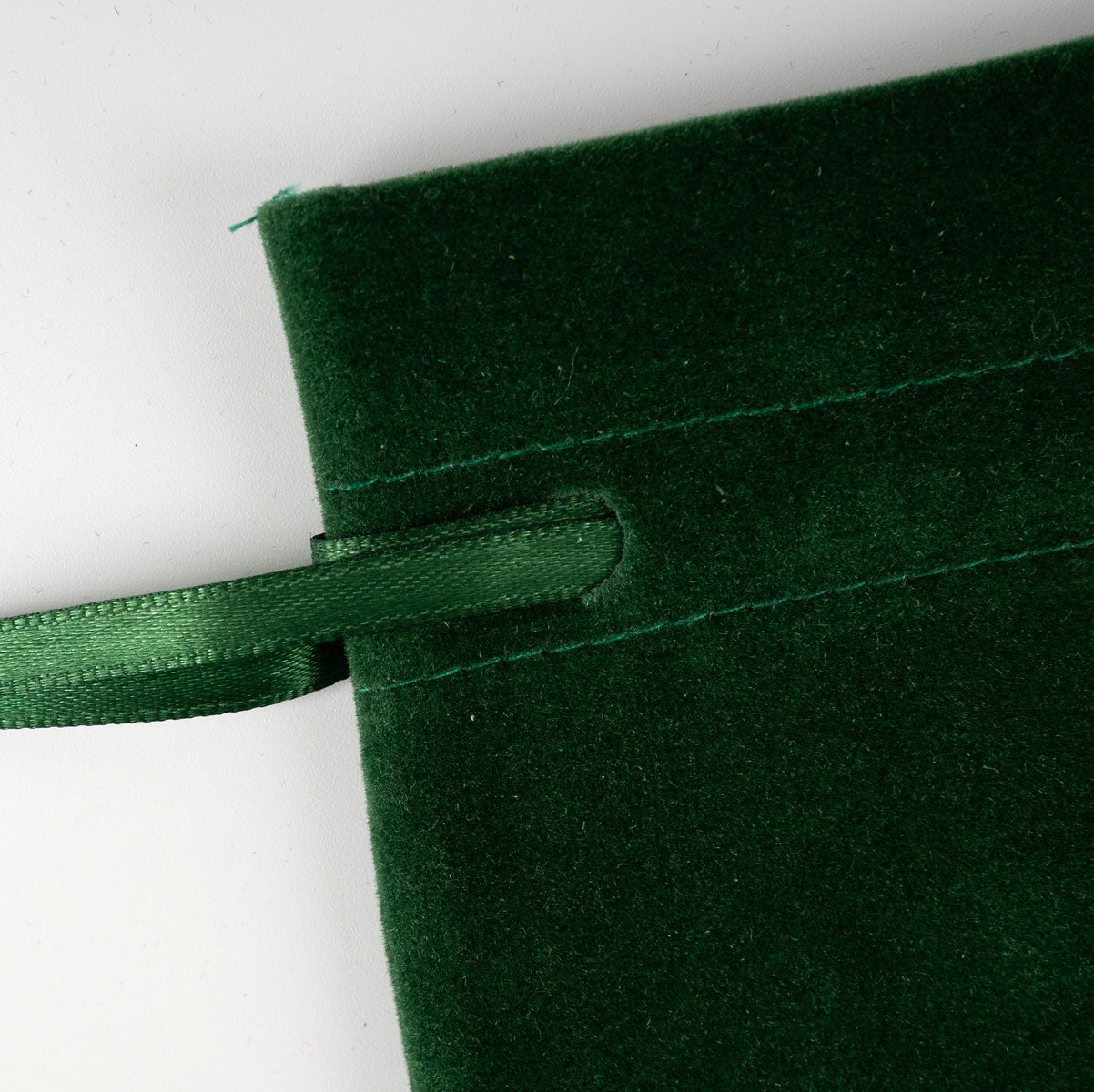 Kadife Gül Kese 10x13 cm - Yeşil (Özelleştirilebilir)