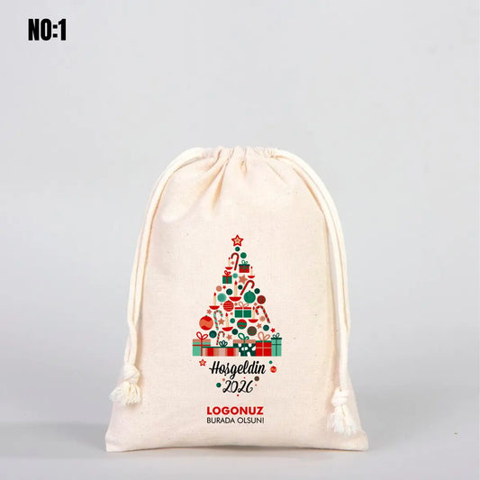 Baskılı Yılbaşı Kesesi 15,5x20cm (Özelleştirilebilir)