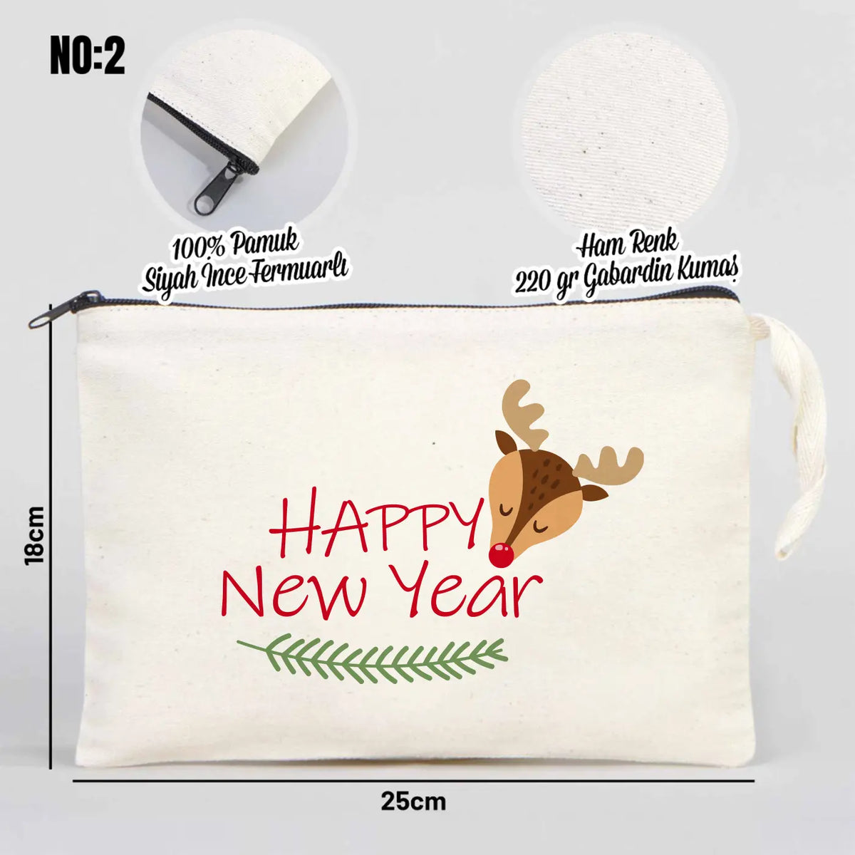 Yılbaşı Desenli El Çantası - 25x18cm Clutch (Özelleştirilebilir) - detay görünüm
