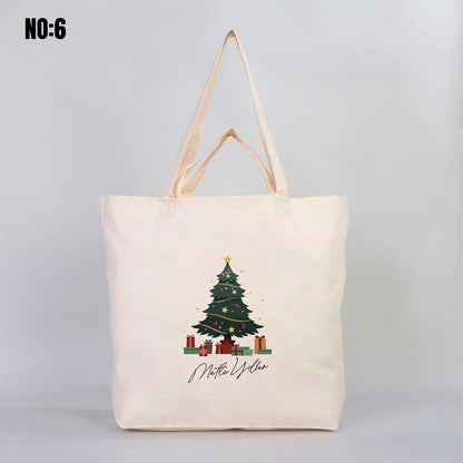 Bez Alışveriş Çantası 48x41x10cm Yılbaşı Baskılı (Özelleştirilebilir) - istepromosyon.com
