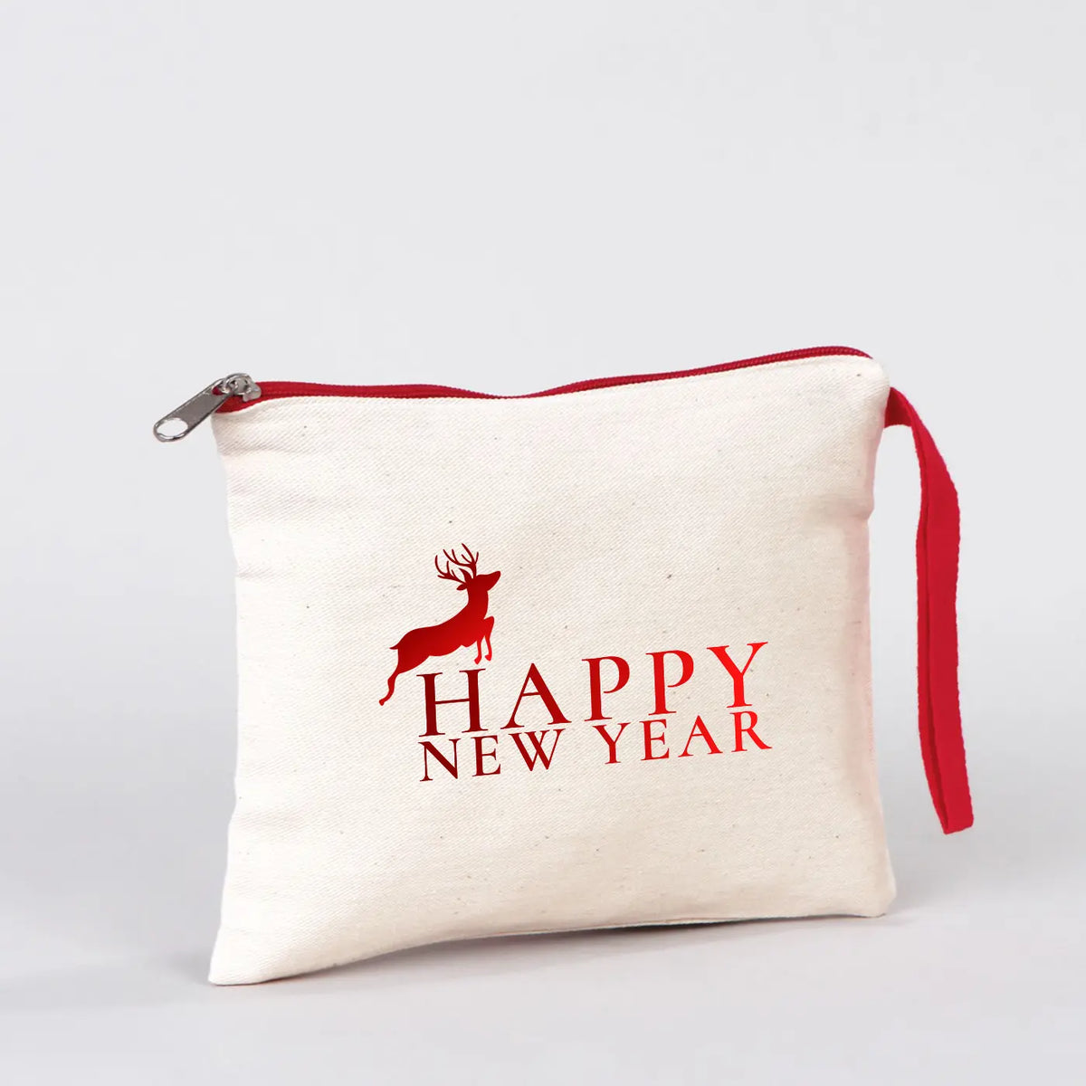 Yılbaşı Clutch 21x15 cm Kırmızı Fermuar (Özelleştirilebilir) - yakın çekim
