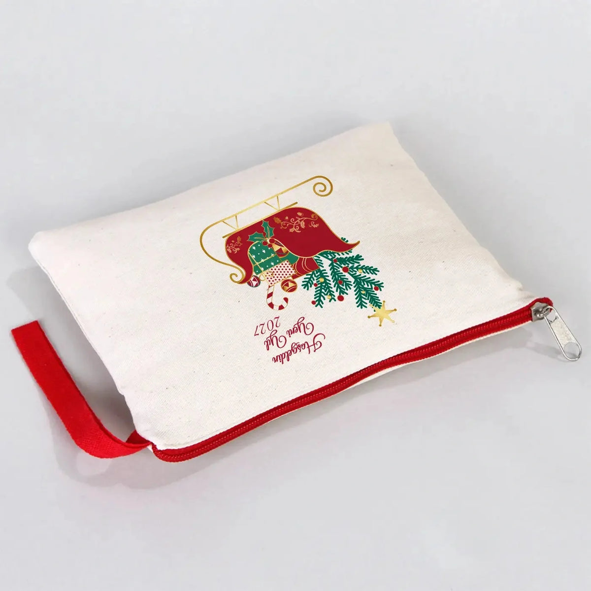 Yılbaşı Clutch 21x15 cm Kırmızı Fermuar (Özelleştirilebilir) - görsel 6