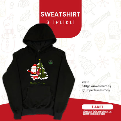 Ofis çalışanları için logolu yılbaşı hediye seti: Sweat, clutch, defter ve çanta