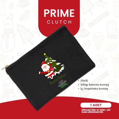 Ofis çalışanları için logolu yılbaşı hediye seti: Sweat, clutch, defter ve çanta