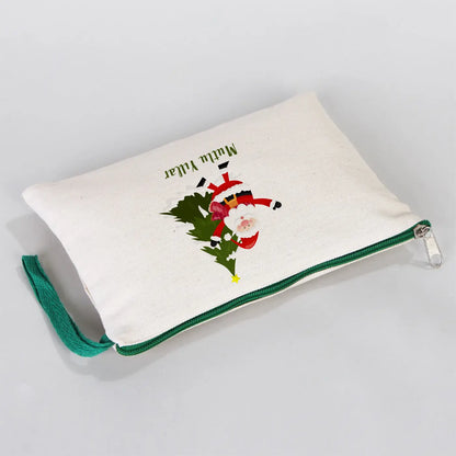 Yılbaşı Desenli Clutch 21x15 cm Yeşil Fermuar (Özelleştirilebilir) - görsel 6