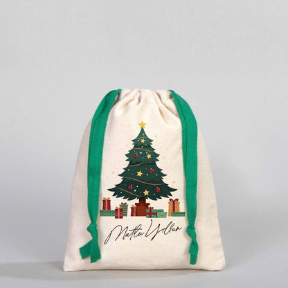 Bez Kese 15,5x20 cm - Renkli İp - Yeşil (Özelleştirilebilir)